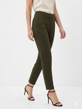 VINCE Soft Tailored Ankle Trousers Size 6 Green Office